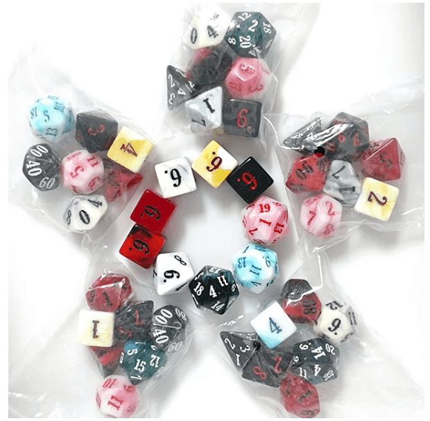 Random Blend | 7-Dice Acrylic Dice Set DND Dice Mystery - 
