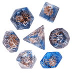 Divine Radiance: Paladin's Celestial Sun Dice Set | Blue & Clear Sun Dice - 