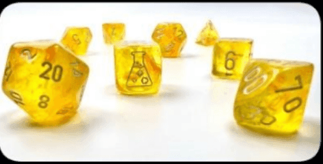 Borealis® Polyhedral Canary/white Luminary™ 7-Die Set (with bonus die) - 