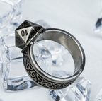 Dice Ring Silver Metal Triquetra | DND Convention Cosplay - 