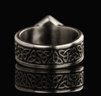 Dice Ring Silver Metal Triquetra | DND Convention Cosplay - 