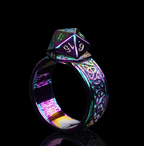 Dice Ring Rainbow Metal Triquetra | DND Convention Cosplay - 