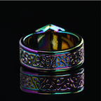 Dice Ring Rainbow Metal Triquetra | DND Convention Cosplay - 