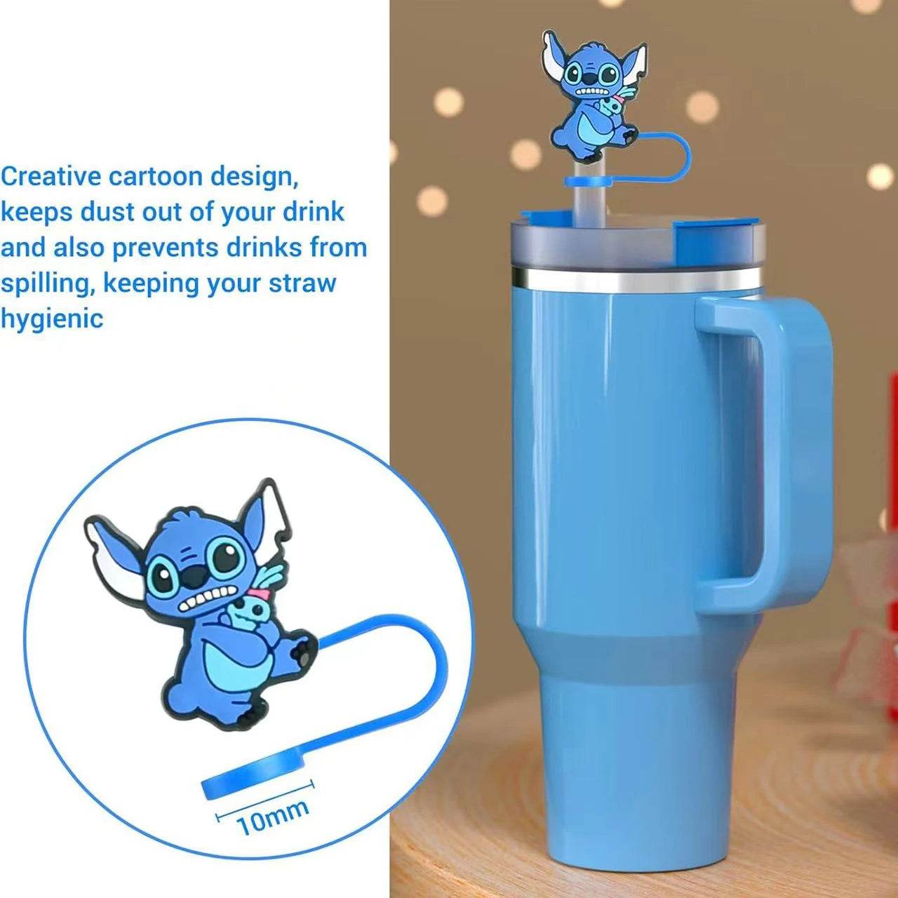 Cartoon Straw Toppers - Reusable Straw Covers with Fun Designs