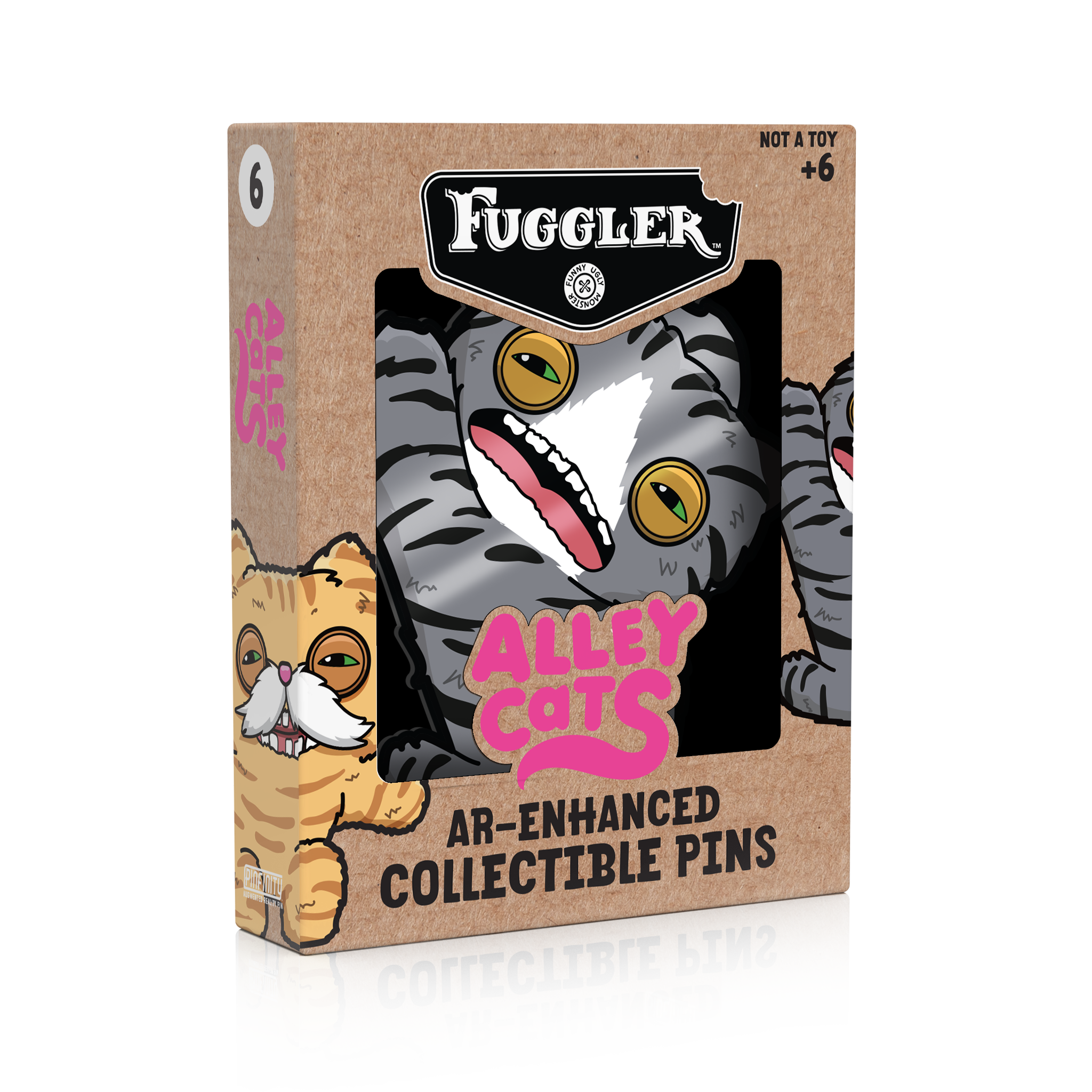 Fuggler - Alley Cats Wide-Eyed Cat AR Pin