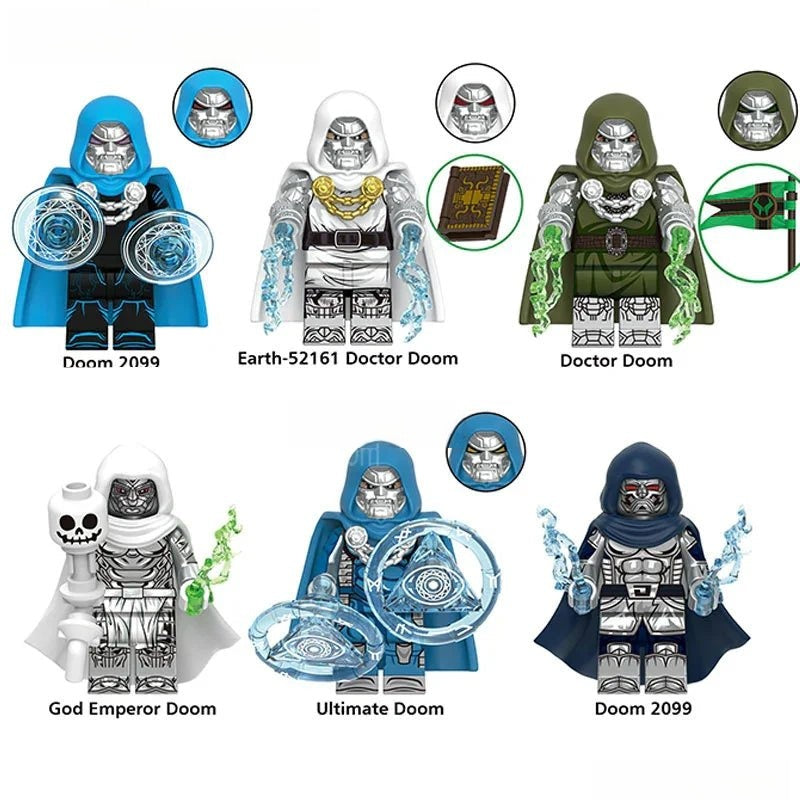 Dr Doom Set of 6 Avengers Doomsday Lego Minifigures Custom Toys Marvel MCU