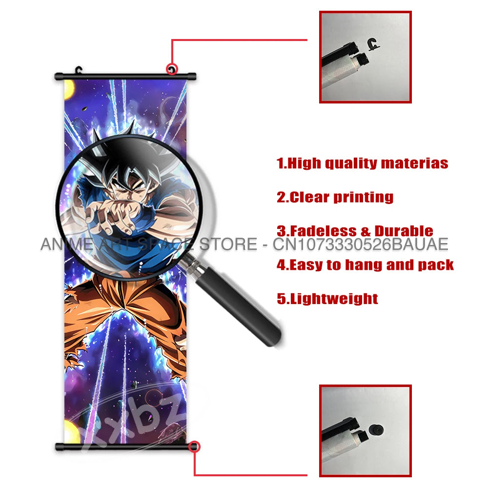 Dragon Ball DAIMA Hanging Painting Raditz Home Decoration Son Goku Wall Art Super Saiyan 4 Gogeta Scroll Picture Dabura Poster