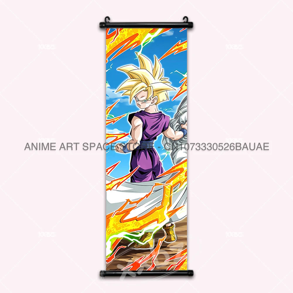 Dragon Ball DAIMA Hanging Painting Raditz Home Decoration Son Goku Wall Art Super Saiyan 4 Gogeta Scroll Picture Dabura Poster