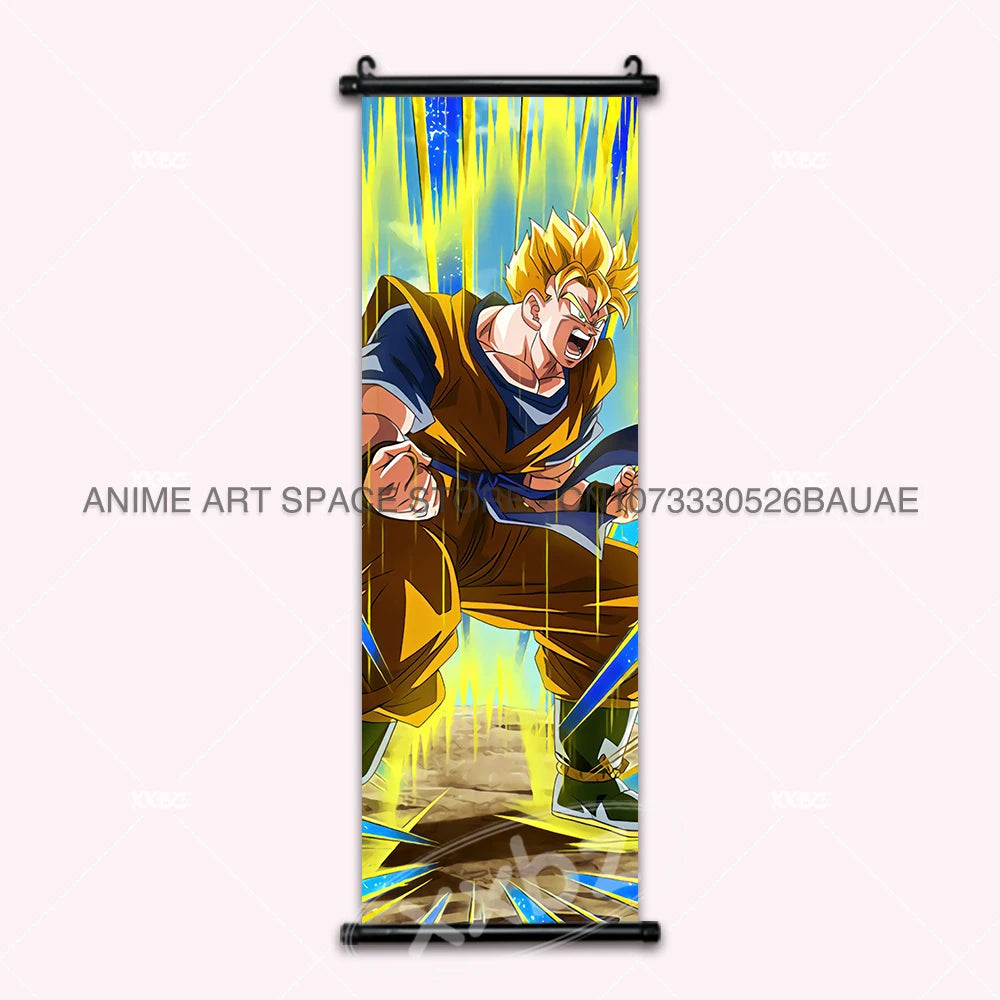 Dragon Ball DAIMA Hanging Painting Raditz Home Decoration Son Goku Wall Art Super Saiyan 4 Gogeta Scroll Picture Dabura Poster