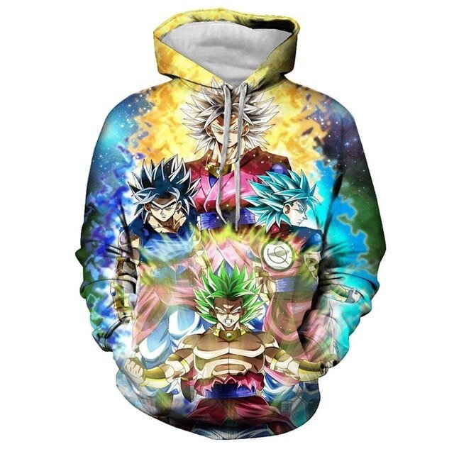 Dragon Ball Hoodie Men 3D Sweatshirts Super Saiyan Goku Printed Hooded Pullover Teen Fashion Cartoon Hoody Streetwear