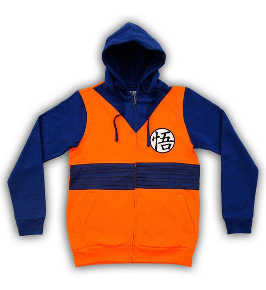 Dragon Ball Z Goku Symbol Costume Zip Up Hoodie Sweatshirt - S