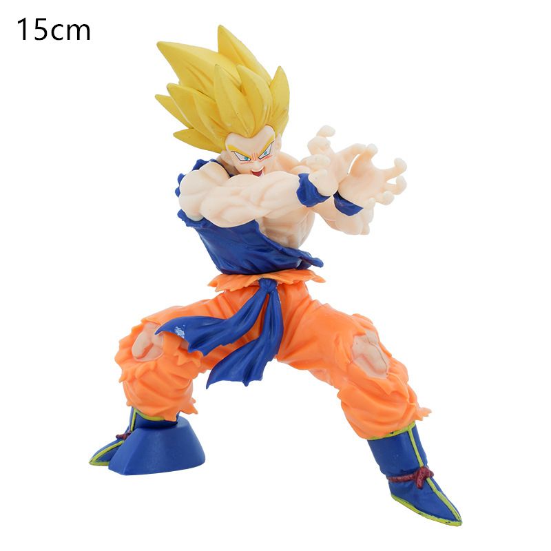 Dragon Ball Z Son Goku Sun Gohan Battle Damaged Cartoon Version Super Saiyan Doll Collection Model Toy Children's Gift