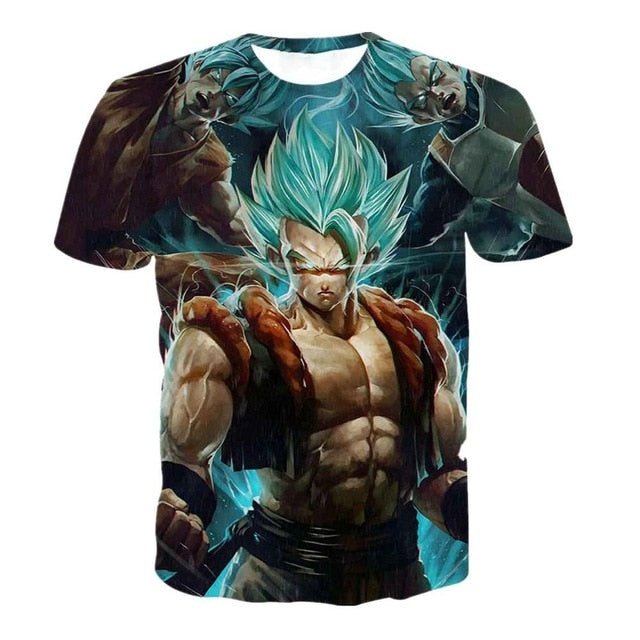 Dragon Ball Z Super Saiyan Goku Vegeta Printed Short Sleeve T-shirt Costume Summer Fashion Daily Casual Tee Shirts  Plus Size