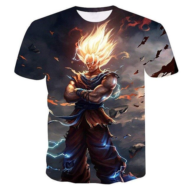 Dragon Ball Z Ultra Instinct God Son Goku Super Saiyan Men Tshirt 3D Printed Summer O-Neck Daily Casual Funny T shirt Plus Size