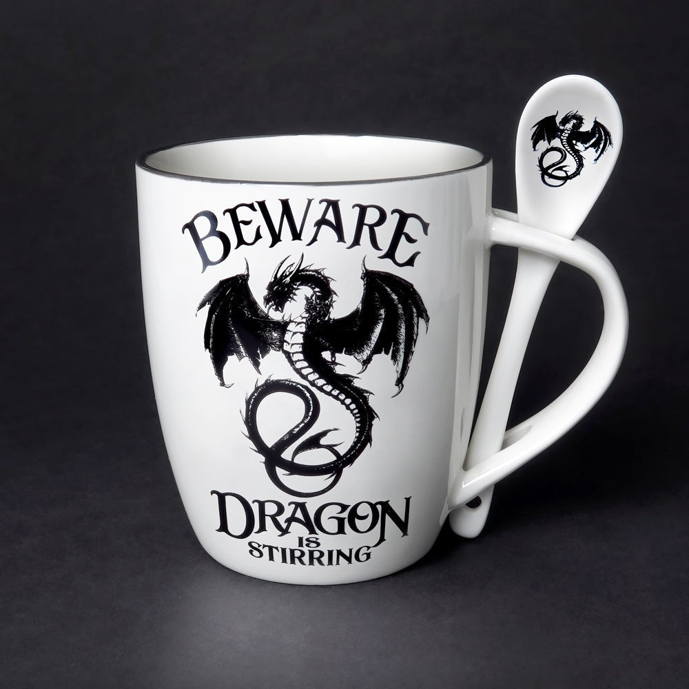 Dragon is Stirring Mug Tea Cup and Spoon