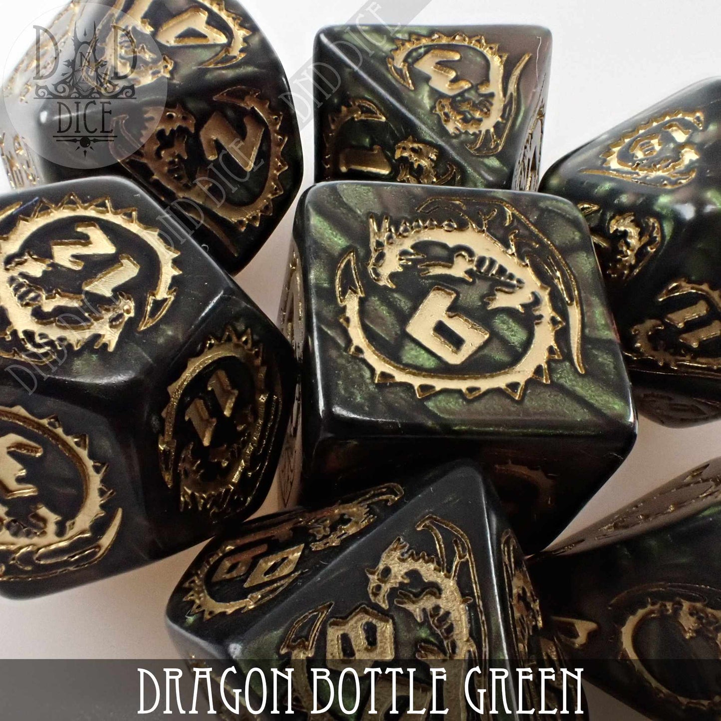 Dragon Nephrite (Bottle Green) Dice Set