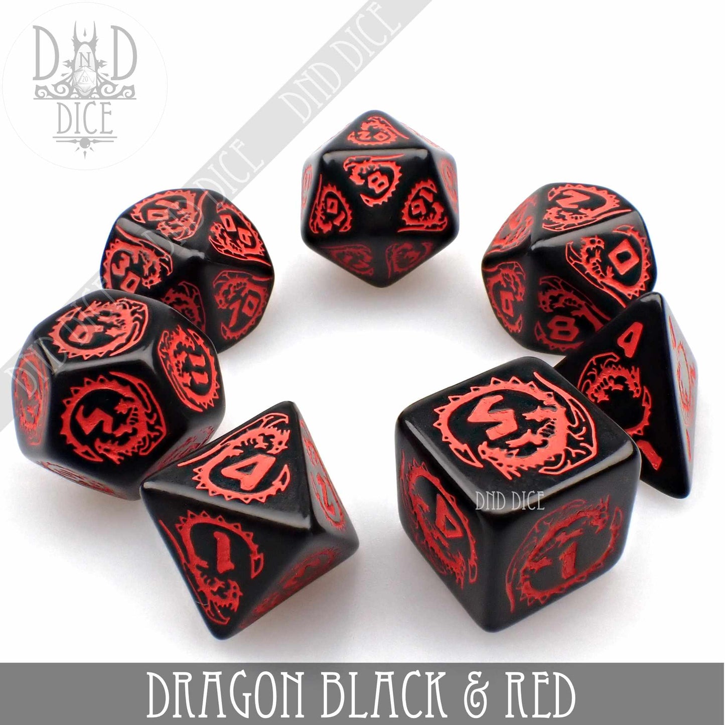 Dragon Onyx (Black & Red) Dice Set