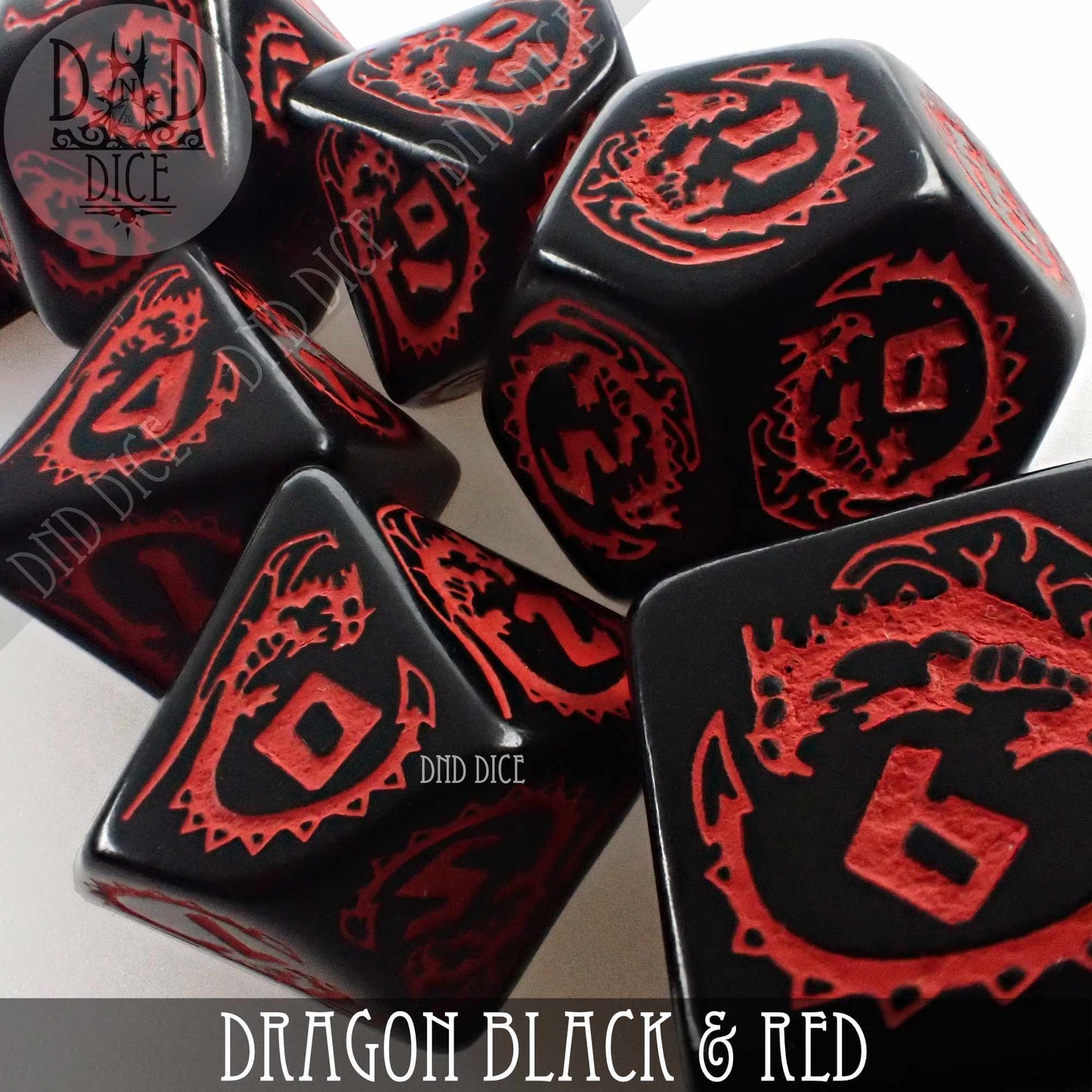 Dragon Onyx (Black & Red) Dice Set