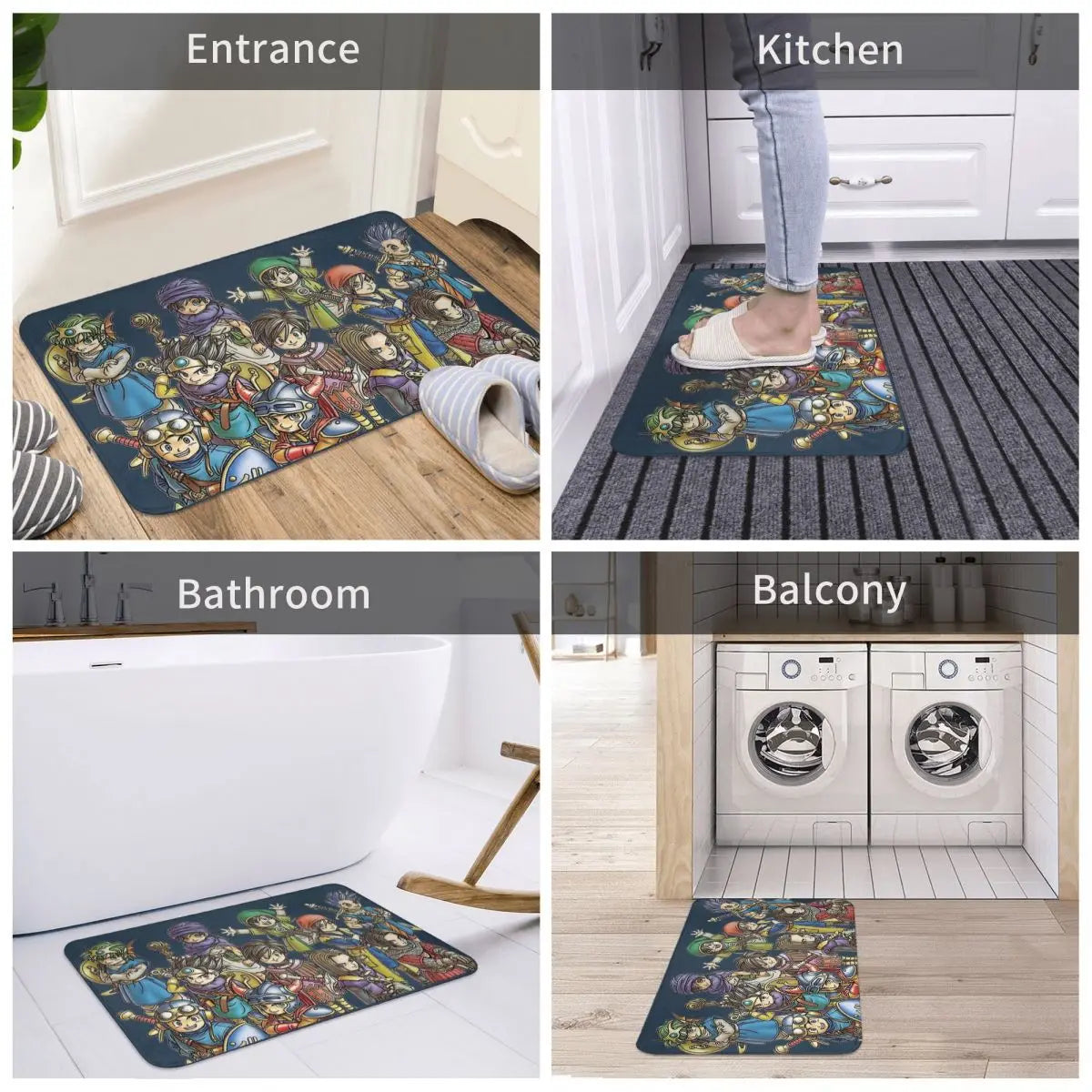 Dragon Quest Non-slip Doormat Heroes Bath Kitchen Mat Welcome Carpet Home Modern Decor