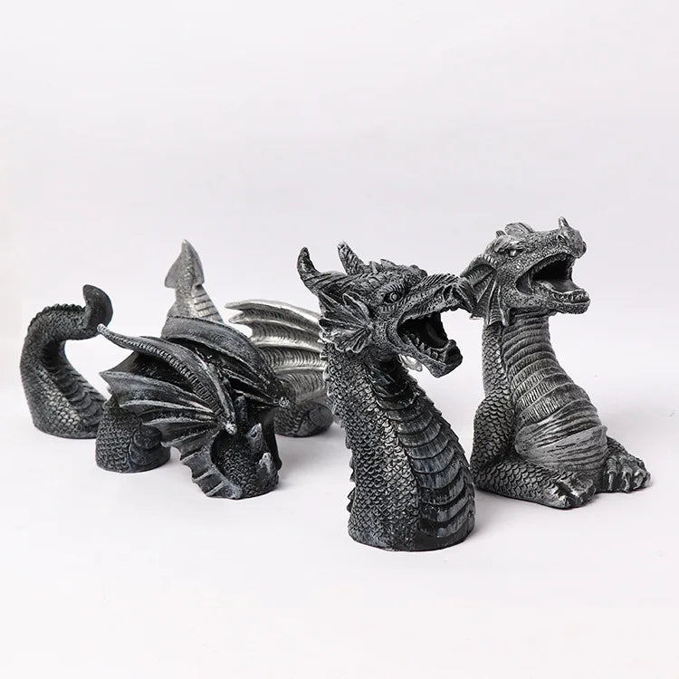 Dragon Sculptures Resin Giant Lawn Sculpture Gothic Fantasy Dragon Figures Art Garden Patio Lawn Statues Decoration