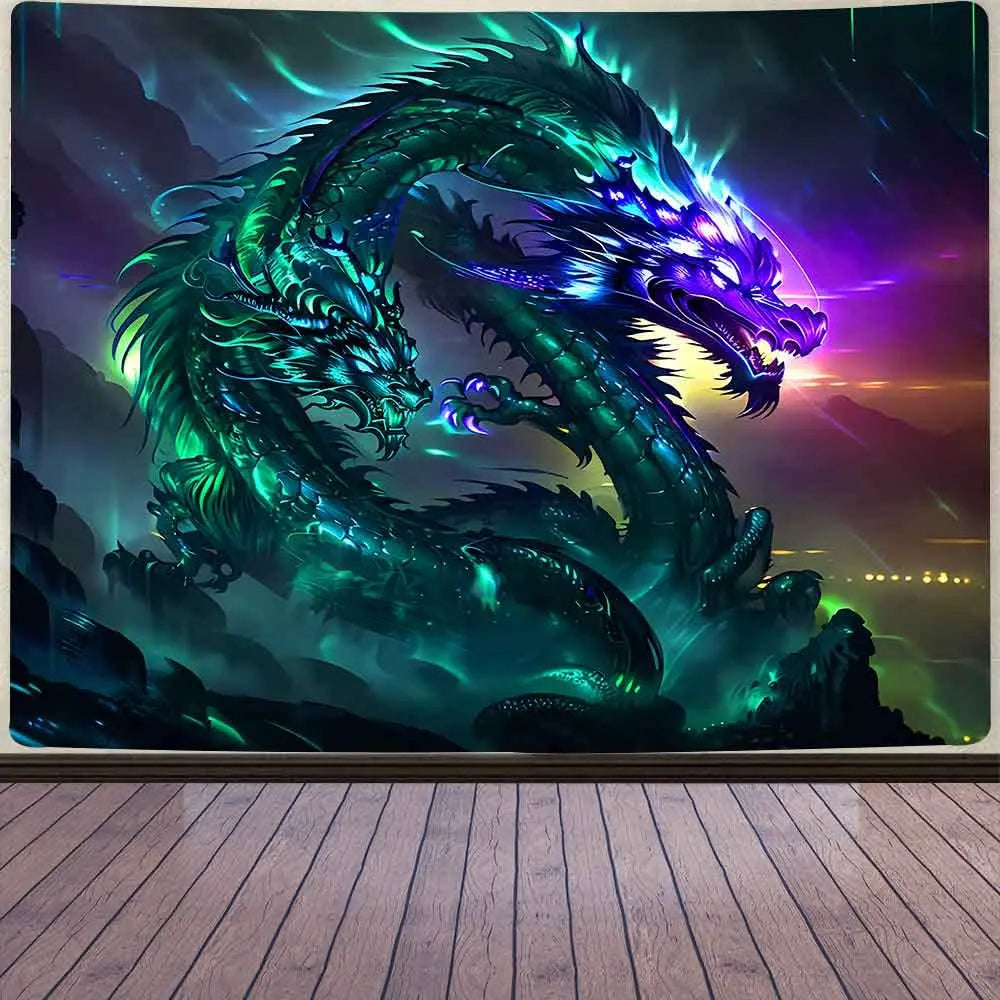 Dragon Tapestry Fantasy Gothic Animal Wall Tapestry Medieval Dragon Tapestry Art Tapestries Beach Blanket for Livingroom Bedroom