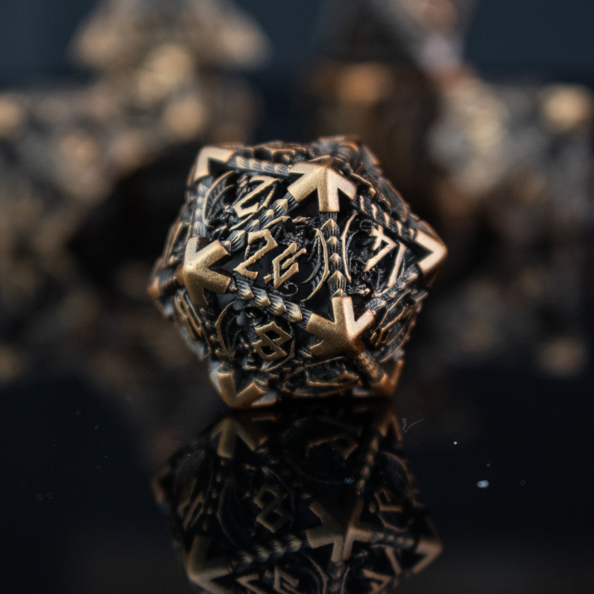 Dragonguard Hollow Metal Dice Set - Bronze