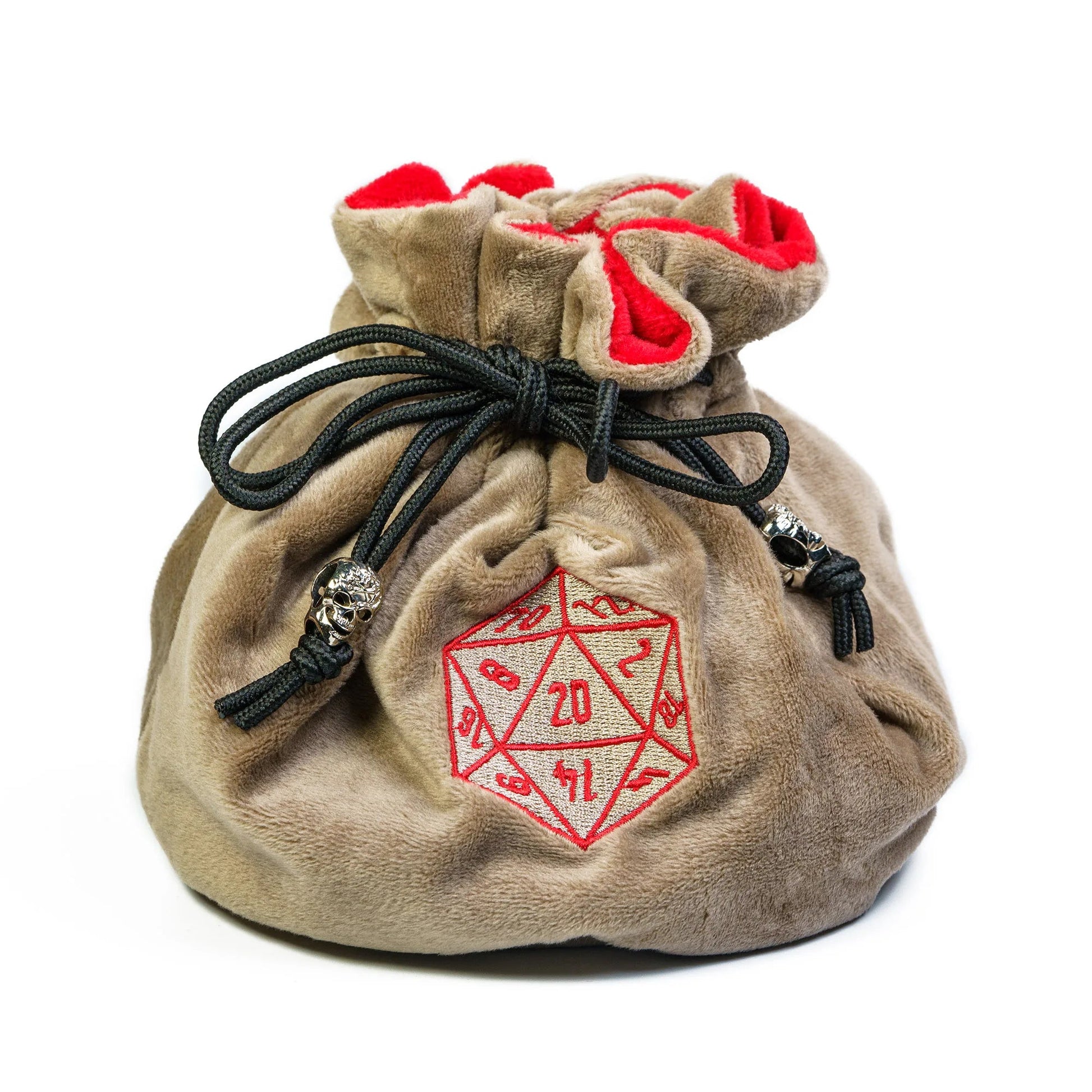 Drawstring Dice Bag Flannelette Double-Layer Storage Bag Round Bottom Big Pouch for Packing Gift RPG Dice Board Game