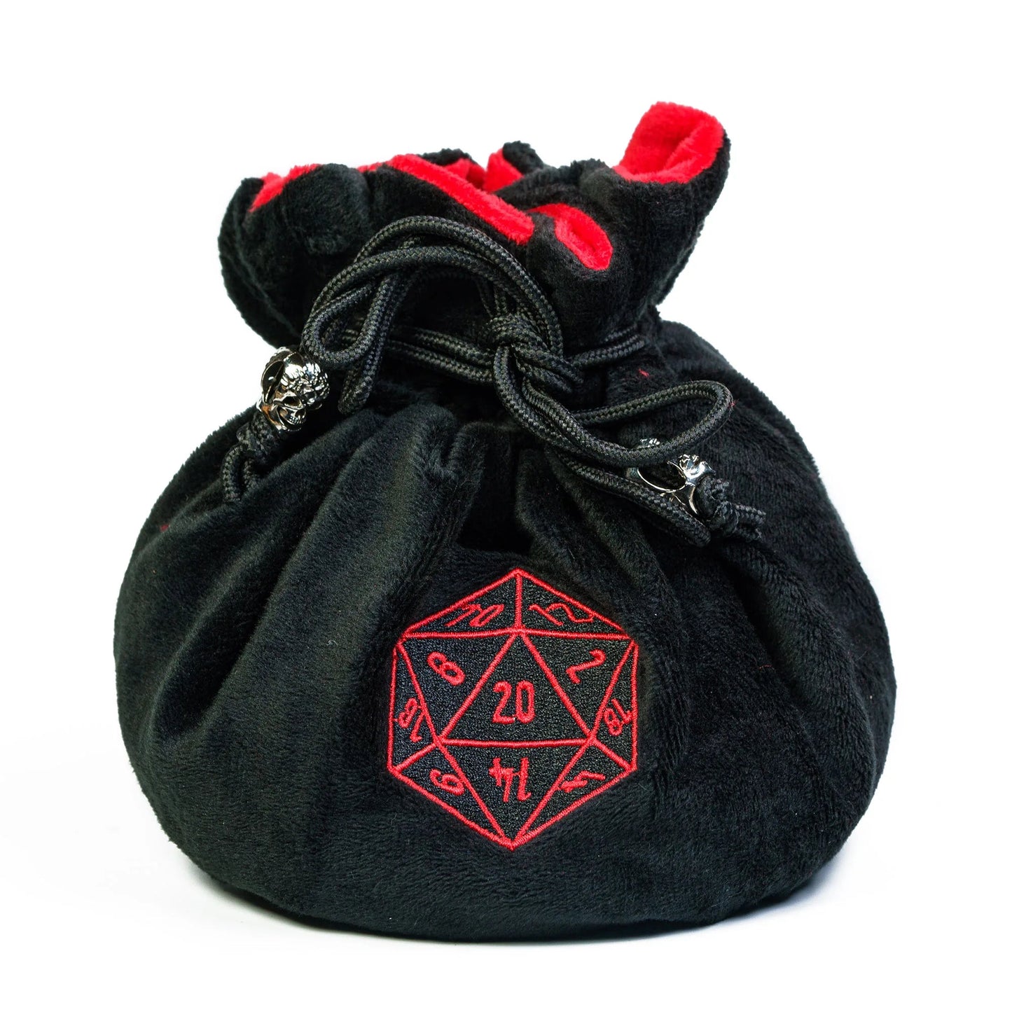 Drawstring Dice Bag Flannelette Double-Layer Storage Bag Round Bottom Big Pouch for Packing Gift RPG Dice Board Game