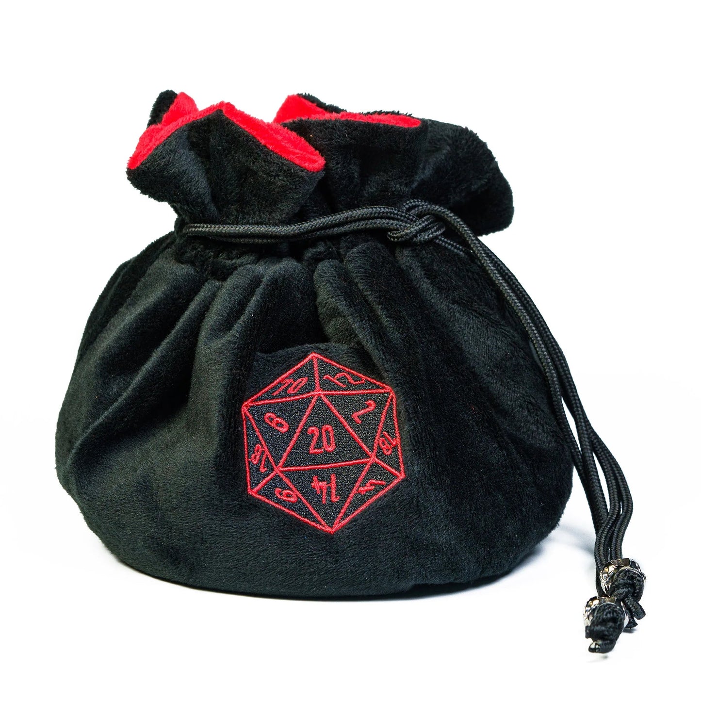 Drawstring Dice Bag Flannelette Double-Layer Storage Bag Round Bottom Big Pouch for Packing Gift RPG Dice Board Game