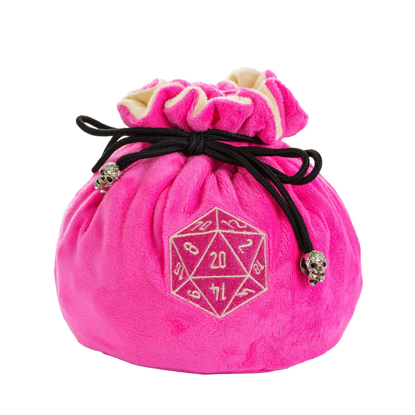 Drawstring Dice Bag Flannelette Double-Layer Storage Bag Round Bottom Big Pouch for Packing Gift RPG Dice Board Game