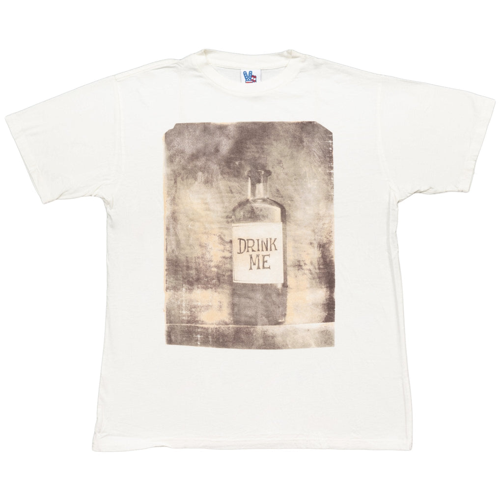 Drink Me Bottle Cream Adult T-shirt Tee