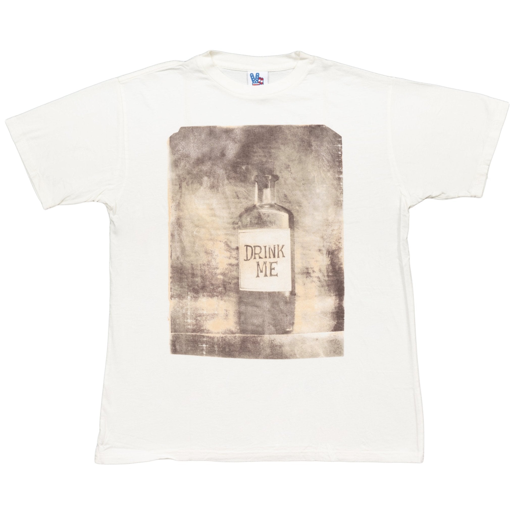 Drink Me Bottle Cream Adult T-shirt Tee