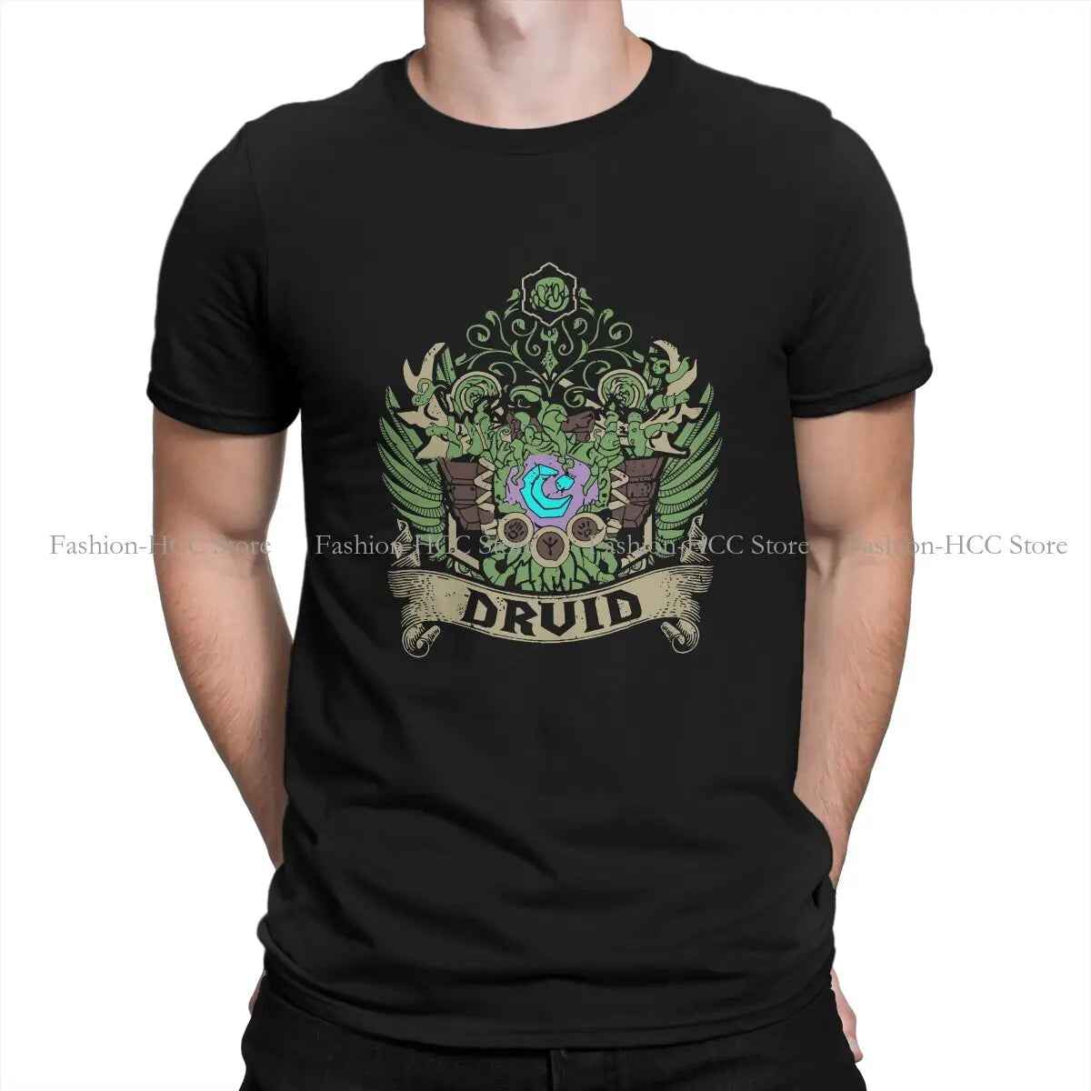 DRUID  ELITE EDITION Casual Polyester TShirt World of Warcraft Role-playing Game Creative Tops Comfortable T Shirt Men