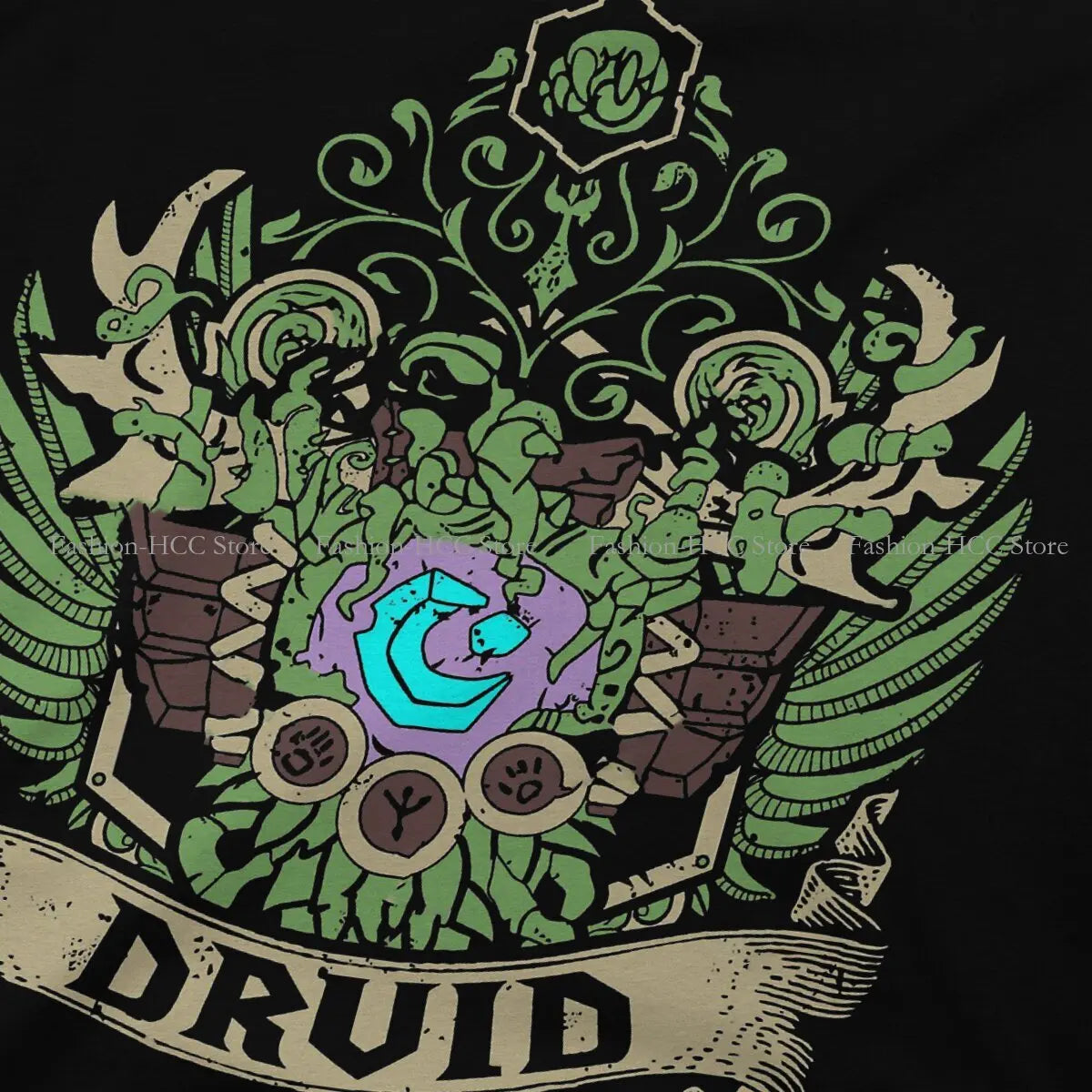 DRUID  ELITE EDITION Casual Polyester TShirt World of Warcraft Role-playing Game Creative Tops Comfortable T Shirt Men