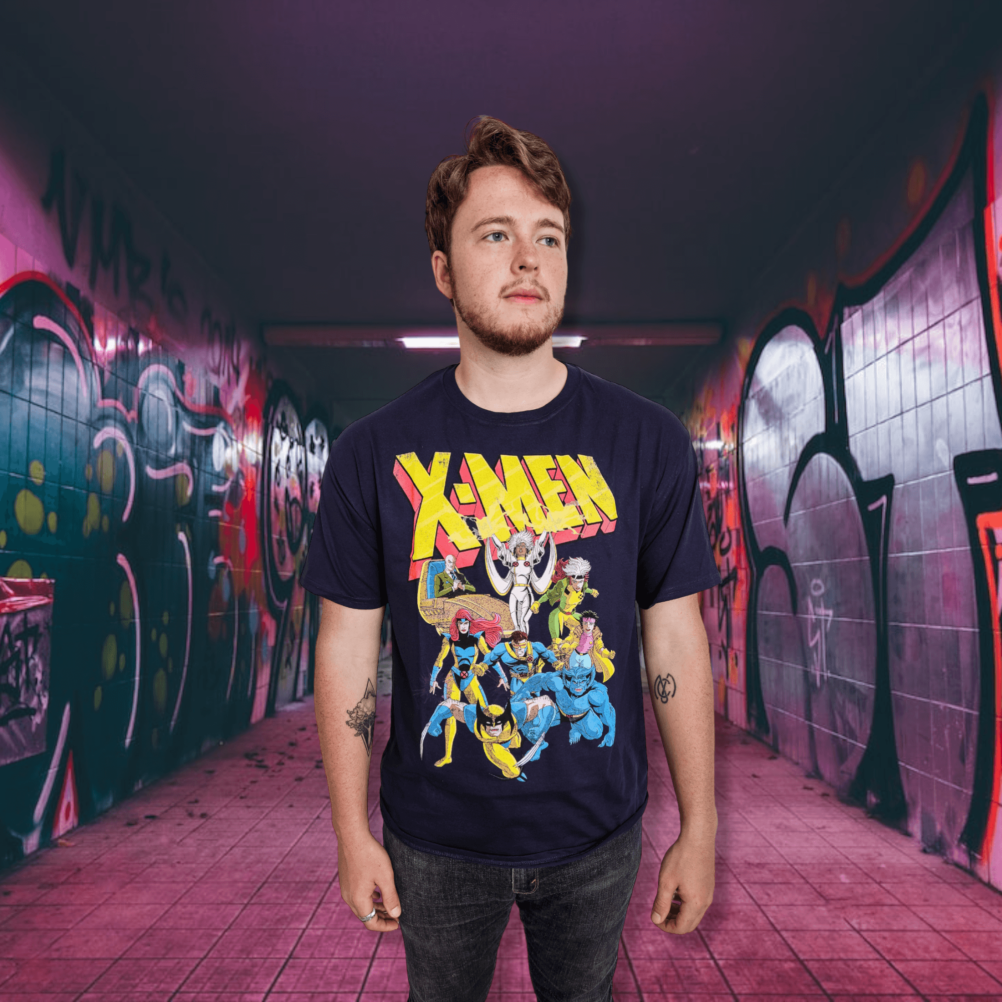 X-Men Animated Series 90's Team Marvel Comics Officially Licensed Adult T-Shirt - S