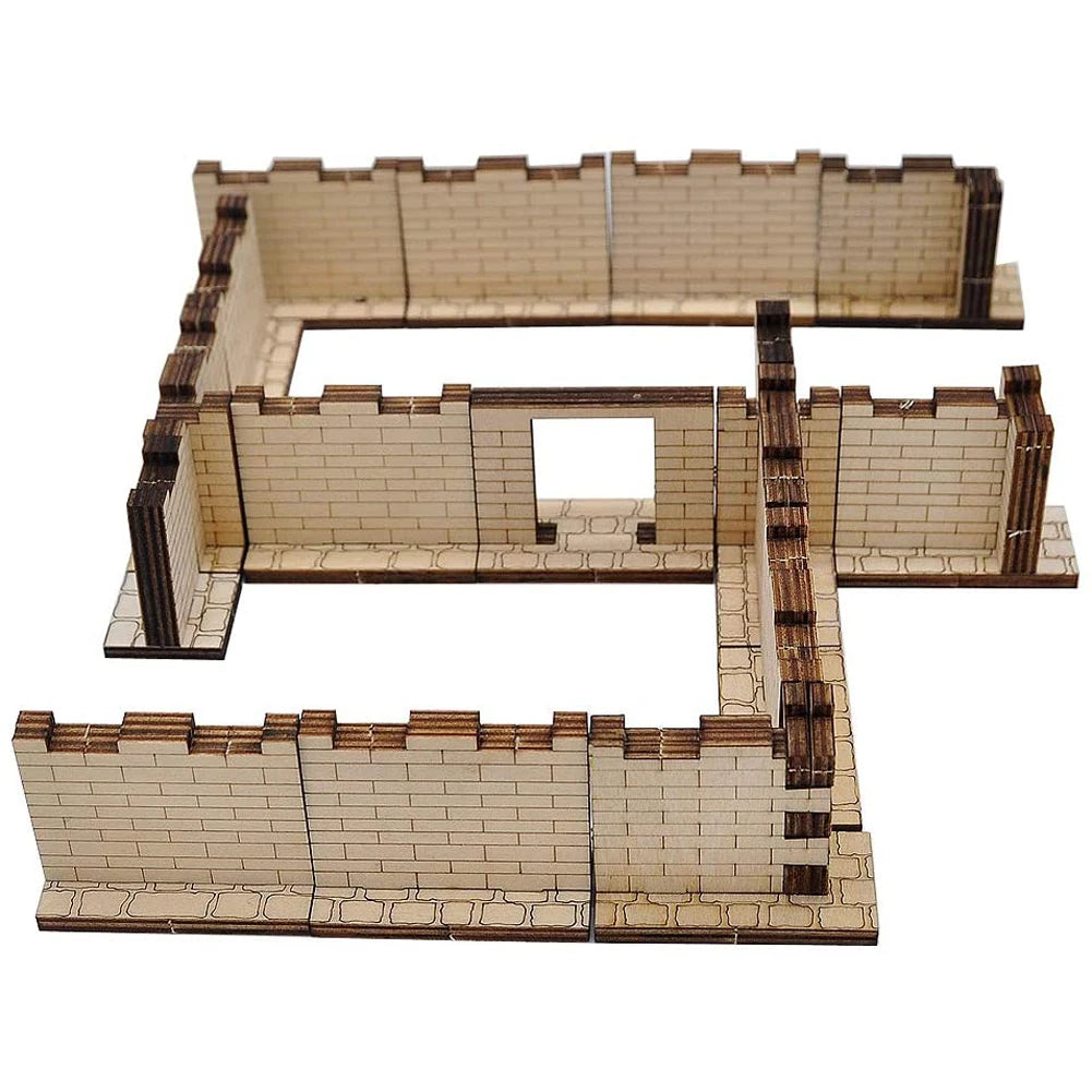 Dungeon Brick Walls (Set of 16) Wood Laser Cut 2" x 1" 3D Modular Terrain Tiles 28mm Scale