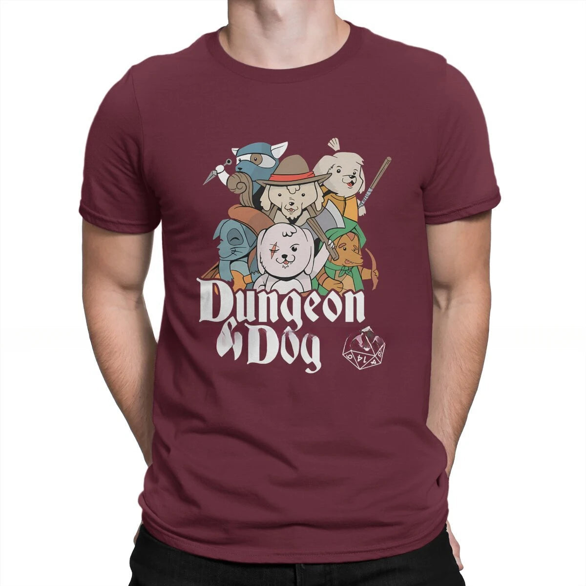 Dungeon Male Style Fabric Tops T Shirt O Neck DUNGEON DOGS Classic TShirts men clothing  graphic t shirts  harajuku Master