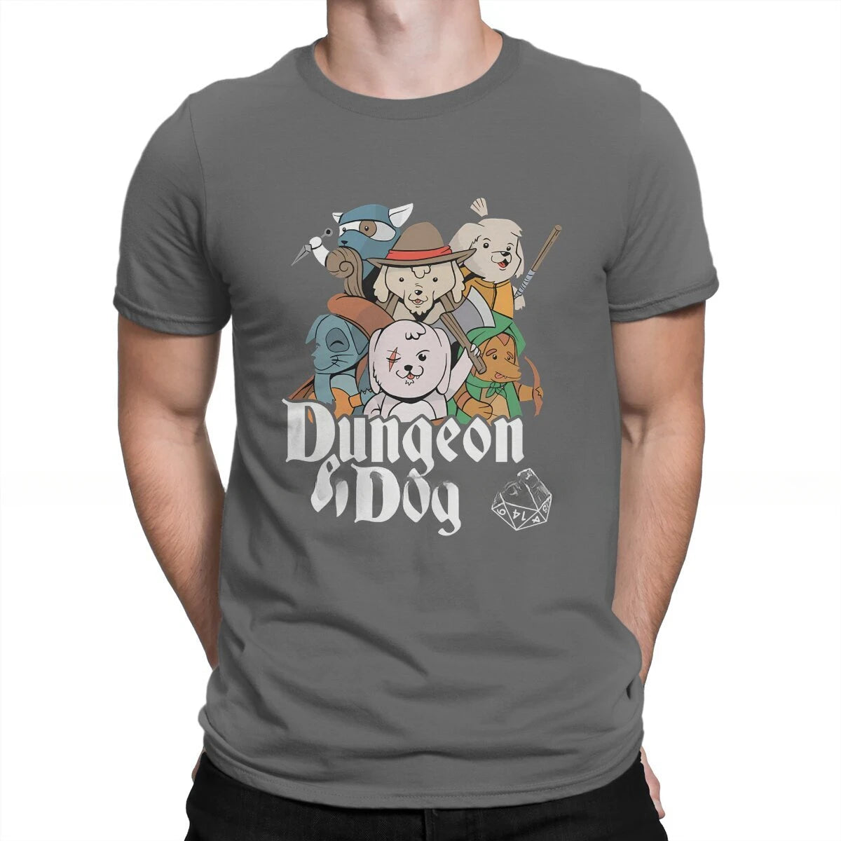 Dungeon Male Style Fabric Tops T Shirt O Neck DUNGEON DOGS Classic TShirts men clothing  graphic t shirts  harajuku Master