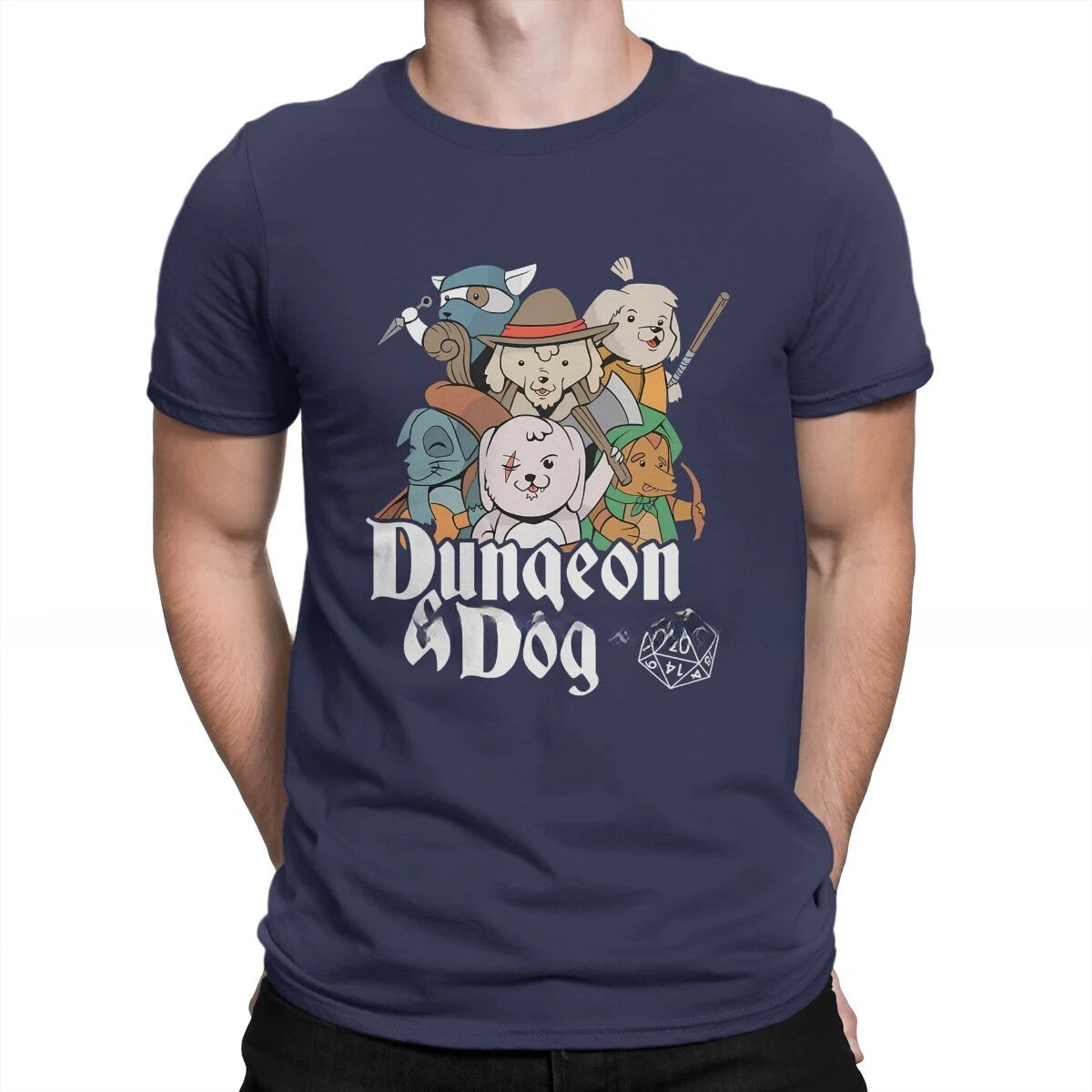 Dungeon Male Style Fabric Tops T Shirt O Neck DUNGEON DOGS Classic TShirts men clothing  graphic t shirts  harajuku Master