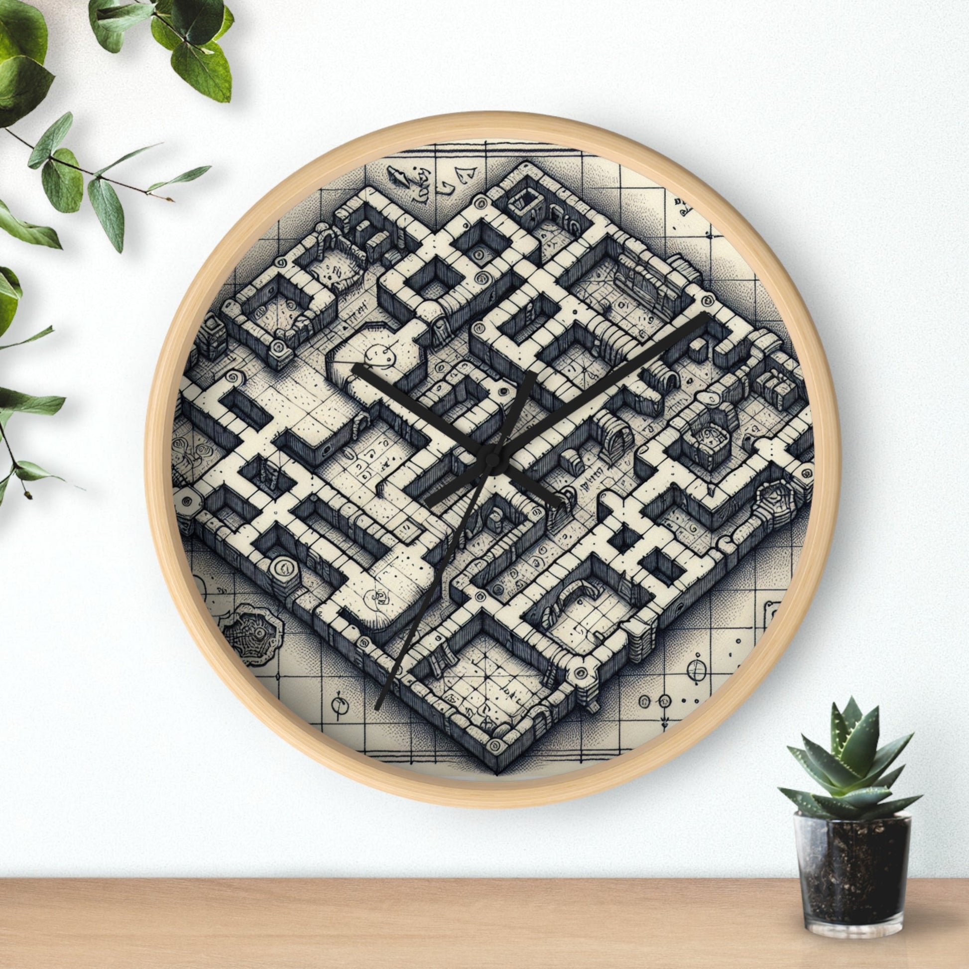 Dungeon map Wall Clock