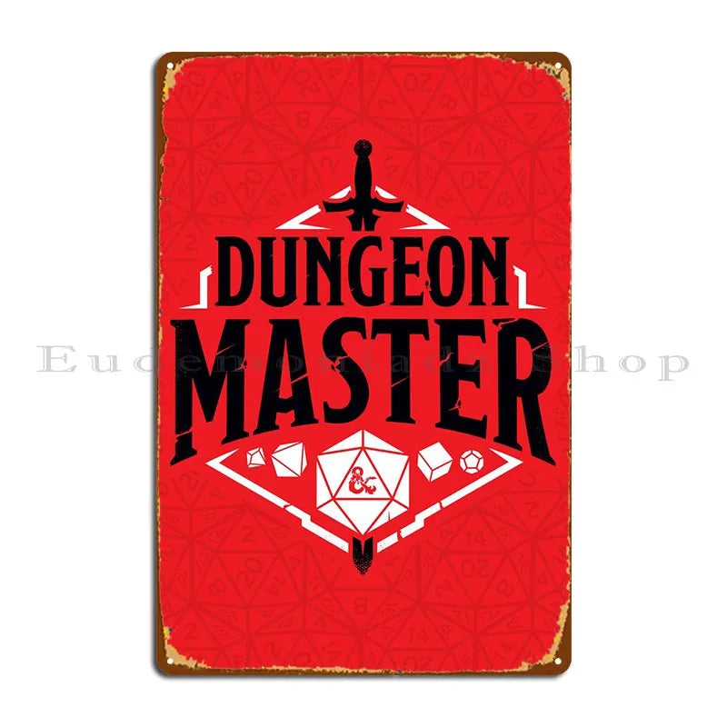 Dungeon Master Dice Metal Sign Wall Mural Wall Decor Pub Plates Home Print Tin Sign Poster