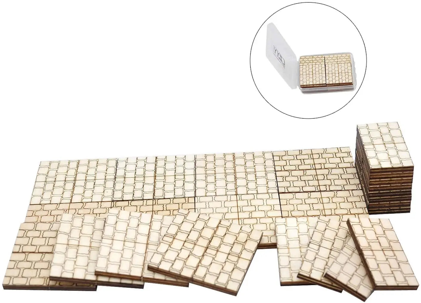 Dungeon Stone Square Floor Tiles (Set of 24) Wooden Laser Cut D&D Modular Terrain 1" Grid