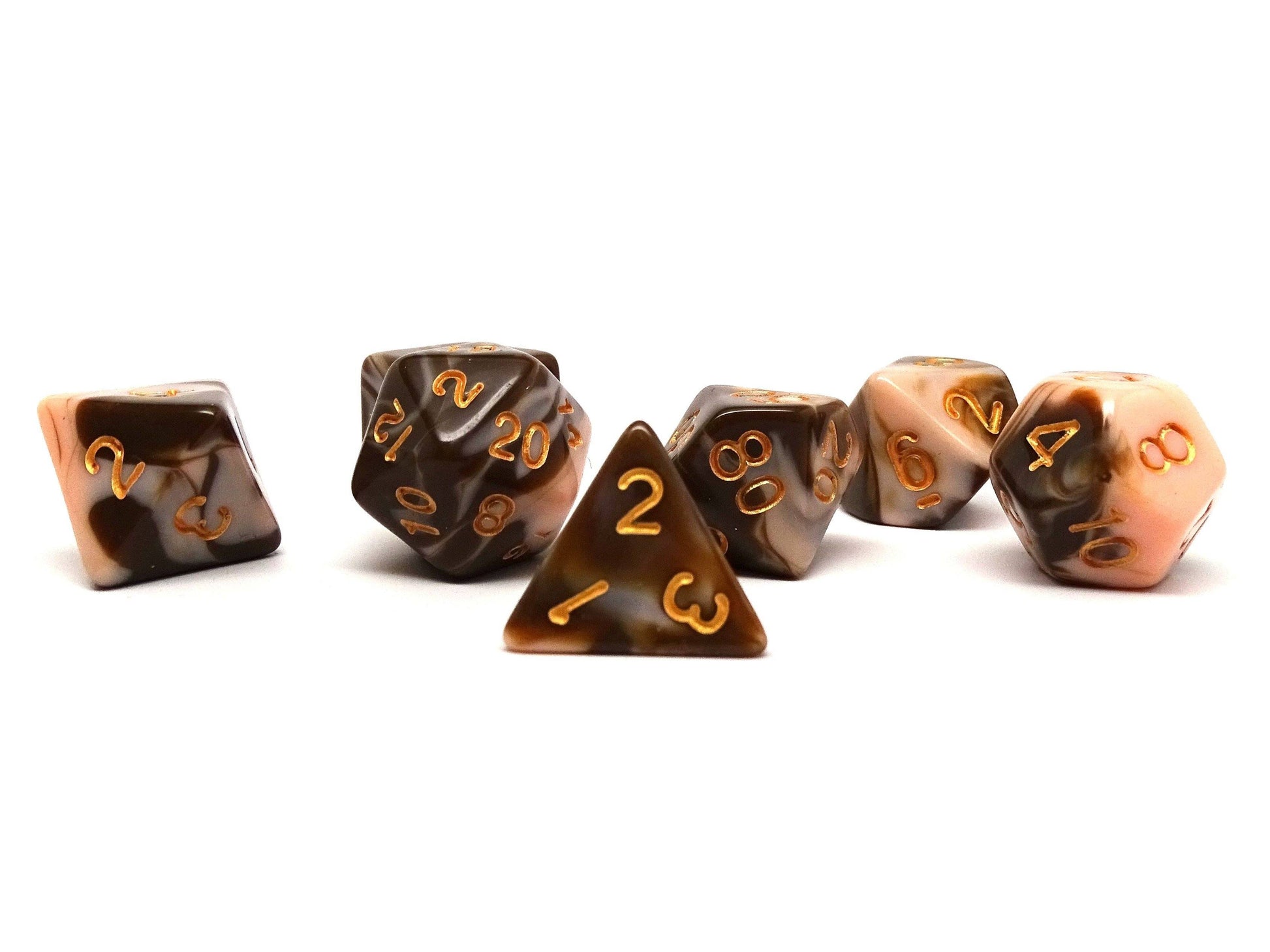 Dusty Rose and Brown Marble - 7 Piece Set