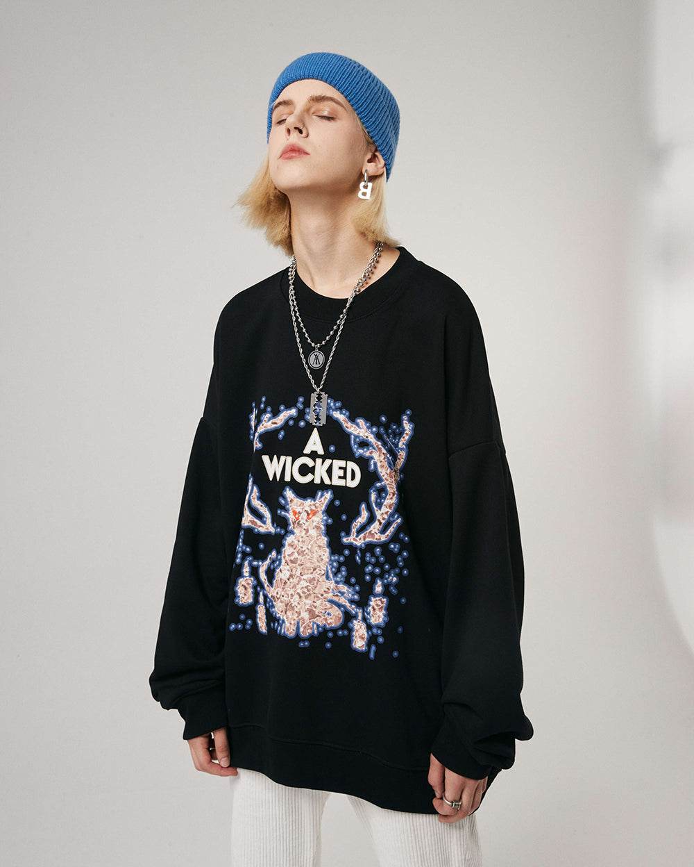 A Wicked Cat Crew - Black / S