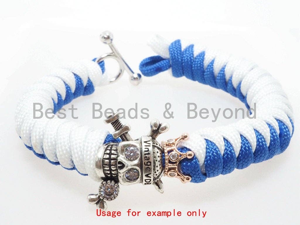 Antique Pirate Skull Paracord Beads, For Paracord Bracelet Survival Bracelet EDC Bracelet Lanyard Making, DIY Jewelry 20x26mm, 1pc, sku#Y91