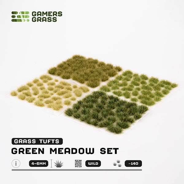 Gamers Grass Tufts: Green Meadow Set- Wild - 