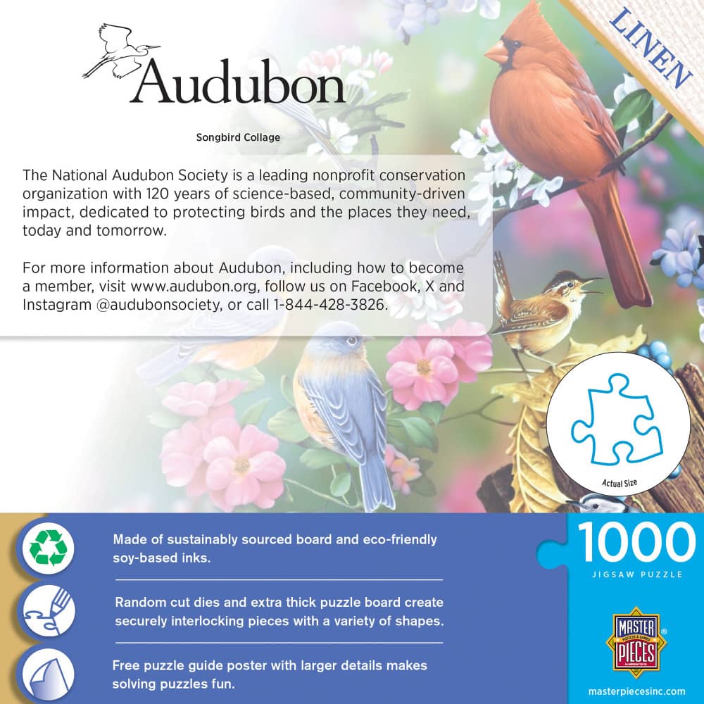 Audubon - Songbird Collage 1000 Piece Jigsaw Puzzle