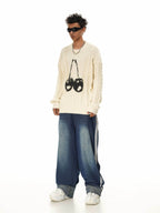 Double Cherry Knit Sweater - S