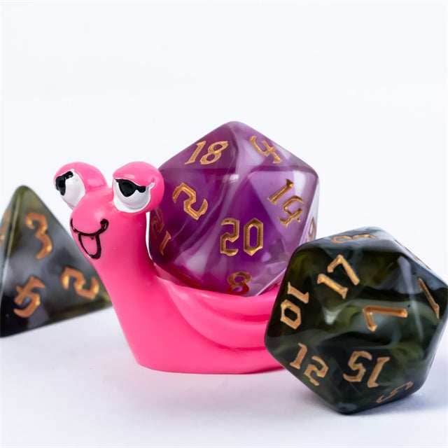 Pink Snail d20 Stand: Small Plastic Novelty Item for Dice Lovers Desks - 