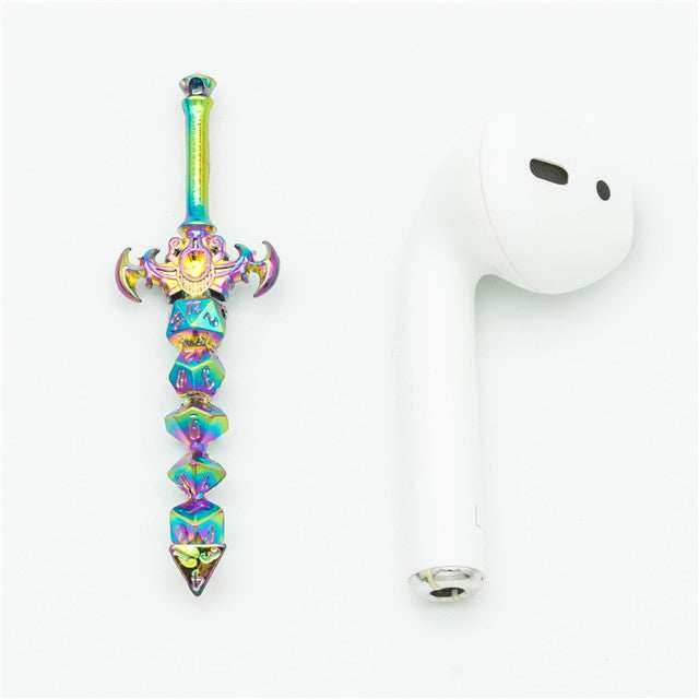 Dice Sword Rainbow 46mm x 9mm Trinket Novelty - 